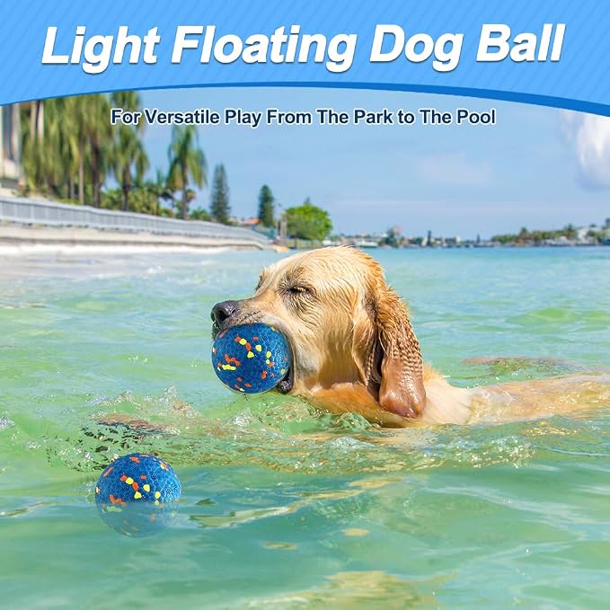 Mankoda Dog Balls, 3" Indestructible Tennis Balls for Aggressive Chewers | Floating Fetch Toys, Durable ETPU Rubber, Bouncing & Lightweight, Interactive Chewing Safe for Medium Large Dogs - 1 Pack