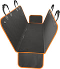 Active Pets XL Waterproof Hammock Large Car Seat Cover, Fits SUVs Trucks Big Sedans, Secure Convertible Travel Bed Protects Backseat Cargo from Dog Puppy Pet Water Food Drool Urine, Black Orange Trim