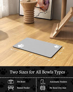 Pet Feeding Mat-Absorbent Dog Mat for Food and Water Bowl-No Stains Quick Dry Water Dispenser Mat-Dog Accessories Pet Supplies-Bowl for Messy Drinkers（LIGHTGREY,12"x19"
