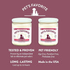 Pet's Favorite Pet Odor Candle, Clean Burning, Long Lasting Scented Candles with a Natural Fiber Wick and 70 Hour Burn Time, Very Berry Pack of 2