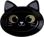 The Cat Ladies Ceramic Cat Bowls - Whisker Friendly Food Bowl - Cute Pet, Kitten Plates - Dishes for Indoor Cats - Dish for Wet Food & Water - Platos para Gatos - Black Cat, Small