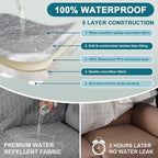 Turquoize 100% Waterproof Sofa Covers Couch Cover Sofa Cover for Dogs Couch Protector Triple Non-Slip Sofa Slipcover for 3 Cushion Couch Furniture Protector for Pets, Kids,Dog (Sofa 70", Dove Gray)