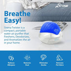 Sirena Twister Air Purifier (Blue) - Water Filter Air Washer For Home and Office - Essential Oil Aroma Diffuser With LED Night light - Small Air Cleaner For Smoke and Pets