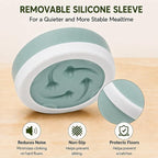 Ceramic Slow Feeder Dog Bowl, 0.6 Cup, Light Green Bowl&White Base | Shooting Star maze puzzle feeder with removable non-slip base; puppy bowl and cat slow feeder for daily dry or wet food