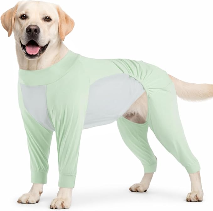 ROZKITCH Sun Protection Dog Shirts Quick Dry Soft Stretchy Dog T-Shirts with Pocket, Dog T-Shirt with Four Sleeves, Transforming Vest for Cool and Quick Dry Green 3XL