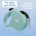 TUG Quest Retractable Dog Leash | 360° Tangle-Free | 16 ft Tape (M, Green)