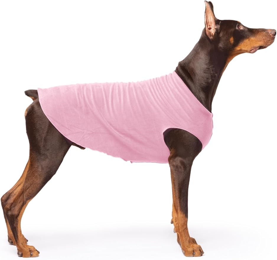 Goldpaw Stretchy Fleece Jacket for Large Dogs - Super Soft, Warm Dog Sweater - Pet Sweater Vest for Fall and Winter - Canine Clothes Made in the USA - Machine Washable - Rose - Size 24