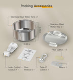 Stainless Steel Cat Water Fountain, 186fl.oz/1.45Gal Cordless Dog Fountain | Wireless Pet Fountain; 5000mAh Battery; Indoor; Triple Water Modes; 25 dB Ultra-Quiet