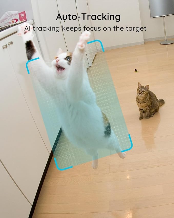 VIRTAVO Pet Camera Indoor No Subscription 2 Pack, for Dog Cat Baby | Dual Lens Dual View, 360° PTZ, Auto Motion Tracking, 2-Way Audio, Night Vision, Phone App, SD & Cloud, Wired