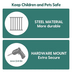 Babelio 31.5-55" Extra Wide No Bottom Bar Baby Gate, 28" H, Grey | Easy Install| One-handed Opening| Auto-close| Drill Needed Indoor Safety Dog/Pet Gate for Stairs, Hallways & Doorways
