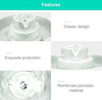 Wonder Creature Ceramic Cat Water Fountain, Stable Cupcake Design, 71oz | 2.1L Pet Fountain with Anti-Tip Ceramic Design, 2 Quiet Pumps, 360° Water Flow, 3 Filters for Cats and Dogs