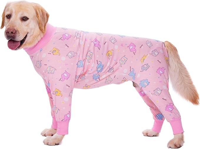 Dog Recovery Suit After Surgery Female Male, Medium Large Dog Neuter Shirt Cone Alternatives Prevent Licking Surgical Onesies (Elephant, 7XL)