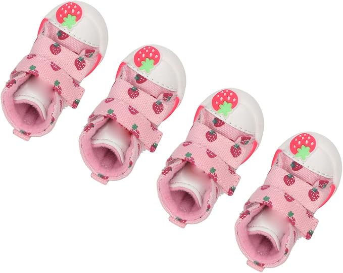 Dog ShoesDog BootsStrawberry Dog Boots Dog BootsDog orPet Shoes Dog Shoes Dog Shoes Slip Breathable e Strawberry Dog Boots for Sm Dogs Teddy hon Pomeranianpuppy Socks/Shoes for Small Dogs