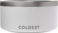 Coldest Dog Bowl - Anti Rust Metal, Non Slip, 3 Layers Insulated Stainless Steel Dog Bowls - Spill Proof & Heavy Duty - Water Bowl for Dogs, Cats & Pets, Dish Washer Safe (200 oz, Epic White)