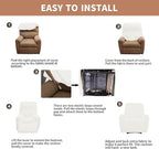 Easy-Going 100% Waterproof Recliner Chair Cover，1-Piece Recliner Slipcover | Dual Waterproof Couch Cover for Recliner，Leakproof Furniture Protector for Kids Pets Dog Cat Daily Stain, Cream