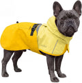 Luciphia Dog Raincoat, Adjustable Hooded Reflective Jacket with Pocket | Yellow medium dog rain jacket with leash hole, buckle-on, non-stick fur. For daily walks.