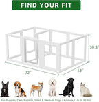 EVERFRONT Clear Acrylic Dog Playpen - Clear Dog Play Pen - Easy Assemble Acrylic Dog Playpen - Puppy Playpen, Cat Playpen, Small Animal Playpen, Dog Play Pen Indoors(30", 12-Pack 2-Room)