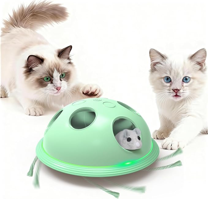 Pawingcat Cat Toys for Bored Indoor Cats Interactive String and Mouse | Hide and Seek,Cat Puzzle Toy,Automatic String,Running Plush Mouse,Cat Gifts