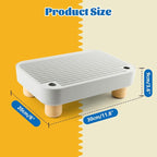 Litter Box Step, Cat Litter Ramp Catcher with Wooden Base, Grey | Cat Step with Filter Function, Anti-Tracking Litter Box Step Stool, Ideal for Kitten & Elderly Cats, Easy to Clean
