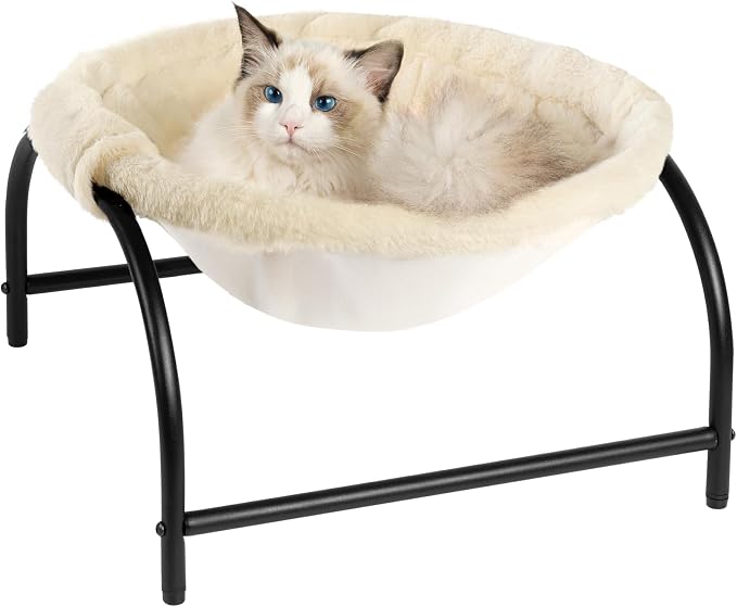 JUNSPOW Cat Bed Dog Perch Pet Hammock Bed Pet Sleeping Cat Supplies Pet Supplies Whole Wash Stable, Detachable, Breathable, Easy Assembly Indoors Outdoors, 16.9 in x 16.9 in x 9.5 in