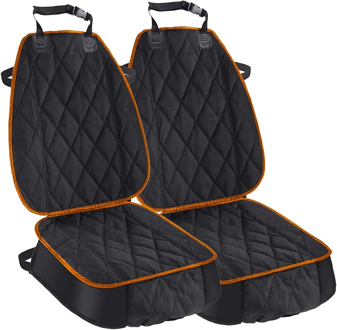 AsFrost Dog Car Seat Cover for Cars SUVs Trucks, Thicked 600D Oxford Heavy Duty Waterproof Front Car Seat Covers for Dogs Durable Nonslip Padded Pet Car Seat Protector with Side Flaps, 2 Pack | Thicked 600D Oxford,Heavy Duty, Waterproof,Durable, Nonsli...