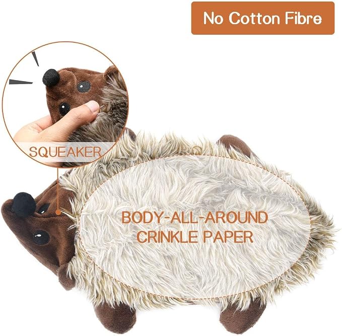 LEGEND SANDY Dog Squeaky Toys for Small Doggies, Puppy Toys for Teething Cute Small Breeds Toys Stuffed Plush Bundle Natural Cotton Puppy Rope, Dog Chew for Puppies Pet for Pet (Hedgehog)