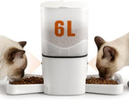 Automatic Cat Feeder with Dual HD Cameras for 2 Cats, Smart WiFi Pet Feeder with APP Control, Timed Feeding & Portion Control, 2-Way Audio, Night Vision, 5GHz/2.4GHz WiFi, 6L