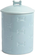 Dog Treat Jar - Ceramic Dog Treat Container 1.4 Qt (Manor Blue) | Treat Jar with Lid, Keeps Treats Fresh | Stylish Storage Container | Easy-Clean, Dishwasher Safe