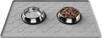 Pieviev Silicone Dog Cat Food Bowl Mat, Waterproof Raised Edge, 24'' x 16'' | Food-Grade Bpa-Free Pet Food Mat, Waterproof & Non-Slip, Raised Edges Contains Spills & Drips, Fits Pet Bowls and Fountains