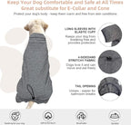 Dog Pyjamas PJS Sweater Clothes and Home Clothing Suitable for Medium to Large Breeds of Dogs, Dog Neutering Suits, Extra-Large Stretch Fabric, Four-Legged Clothes(Thin Forid Gray, 2XL)