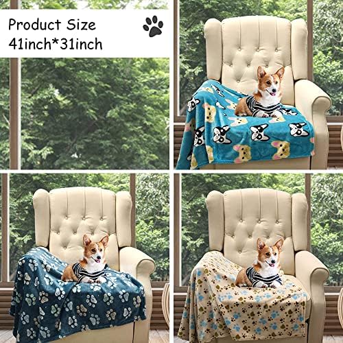 Rezutan Blanket for Large Dogs & Cats Soft Reversible Cute Paw 40"x31" - Image 5