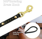 Heavy Duty Leather Dog Leash 6 ft x 3/4 inch, Genuine Leather Dog Training Leash, Soft and Strong Leashes for Medium and Large Dogs Black