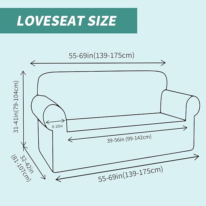 YEMYHOM Couch Cover Latest Jacquard Design High Stretch Sofa Covers for 2 Cushion Couch, Pet Dog Cat Proof Loveseat Slipcover Non Slip Magic Elastic Furniture Protector (Loveseat, Navy)