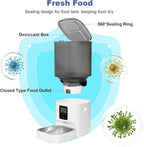 Automatic Cat Feeder, 6L Cat Food Dispenser with 10s Voice Recorder, Pet Feeder up to 8 Meals per Day, Timed Feeder with Dry Food Sealed Ring (Jade White)