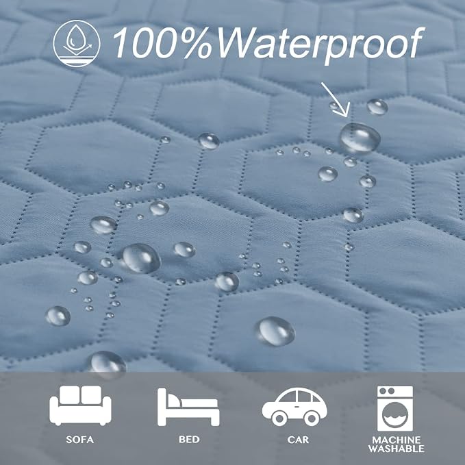 Tcksstex Waterproof and Anti-Slip Dog Bed Cover and Pet Blanket Sofa Pet Bed Mat car Incontinence Mattress Protectors Furniture Couch Cover for Most Cats Dogs, Pets（40x50-Stoneblue）