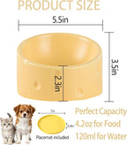 Cat Food Bowl with Food Mat, Ceramic Raised and Tilted Water Bowl, Anti Vomiting and Protection, Cat or Small Dog Feeding Station, Dishwasher and Microwave Safe