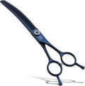 Professional Dog Grooming Scissors Pet Curved Chunker Shears 7.0'' Extremely Sharp Blades 440C Steel Thinning Scissors Durable Smooth Motion&Fine Cut for Dogs and Cats