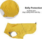 Dachshund Raincoat Weiner Dog Clothes Suitable for Dachshunds Corgi, Weiner, Dog Waterproof Coat with Reflective Stripe underbelly Protection - Yellow - M