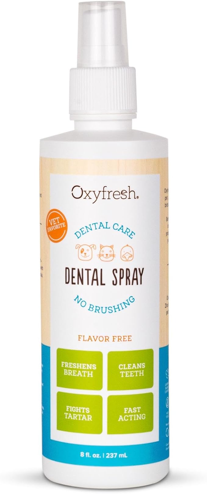 Oxyfresh Premium Tartar Control Dog and Cat Dental Spray – Freshens Breath | Fast Acting Dog & Cat Breath Freshener – Brushless Teeth Cleaning Oral Care – Helps Fight Plaque and Tartar –Baking Soda Free