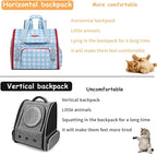 Pet Backpack Carrier for Small Dogs Medium Cats, Puppies,Breathable and Collapsible Design, Portable Travel Bag for Bearded Dragon,Rabbit Cage (Blue, Small)