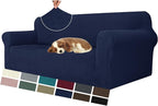 MAXIJIN Couch Covers for 3 Cushion Couch Sofa (71"-91"), 1-Piece Stretch Sofa Cover Slipcover Furniture Protector with Elastic Bottom for Kids,Dogs (Large, Diamond Pattern Navy Blue)
