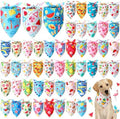 Preboun 50 Pcs Summer Bandanas Dogs Bulk Hawaiian Dog Bandanas Fruit Kerchief Set for Summer Puppy Small Medium Large Pets Costume Accessories (31. 5 x 21. 7 x 21. 7 Inch) by Preboun