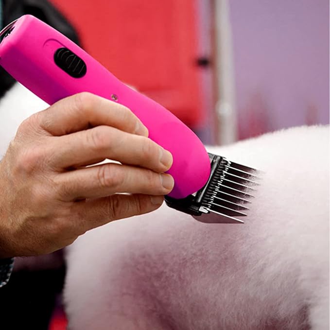 Professional Animal Stainless Steel Attachment 9 Color Guide Comb Set,Compatible with Andis, Oster A5, Wahl KM Series Clipper Detachable Blade Pet, Dog, Cat, and Horse Clippers