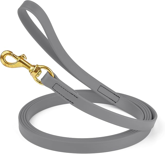 Viper Biothane K9 Working Dog Leash Waterproof Lead for Tracking Training Schutzhund Odor-Proof Long Line with Solid Brass Snap for Puppy Medium and Large Dogs, 33ft Battleship Gray