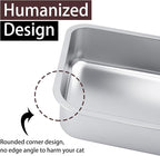 Small Stainless Steel Litter Box for Kittens Rabbits, 15.5"×11.6"×4" | Metal, Rust-Proof, Non Stick, No Smell, Easy to Clean