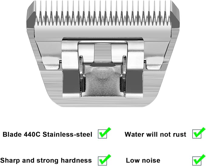 7FW Dog Grooming Wide Blades,Compatible with Andis,Oster A5,Wahl KM10 | Cut Length 1/8”(3.2mm)