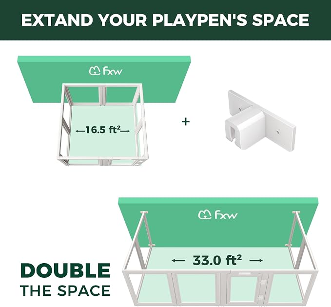 FXW Fence-to-Wall Anchors for AuraSpace Acrylic Indoor Dog Playpen | Fits AuraSpace 30"H, Connect Panels to the Wall, Expand Your Dog’s Play Area, Playpen Not Included