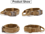 Tactical Dog Collar and Leash Set Tactical Dog Collar with Handle Bungee Leash Adjustable Military Training Nylon Collar Dog Training Collar Leash Set with Control Handleand Metal Buckle （Brown L | 1000D Heavy-Duty Nylon Fabric,Quick-Release Metal Buck...