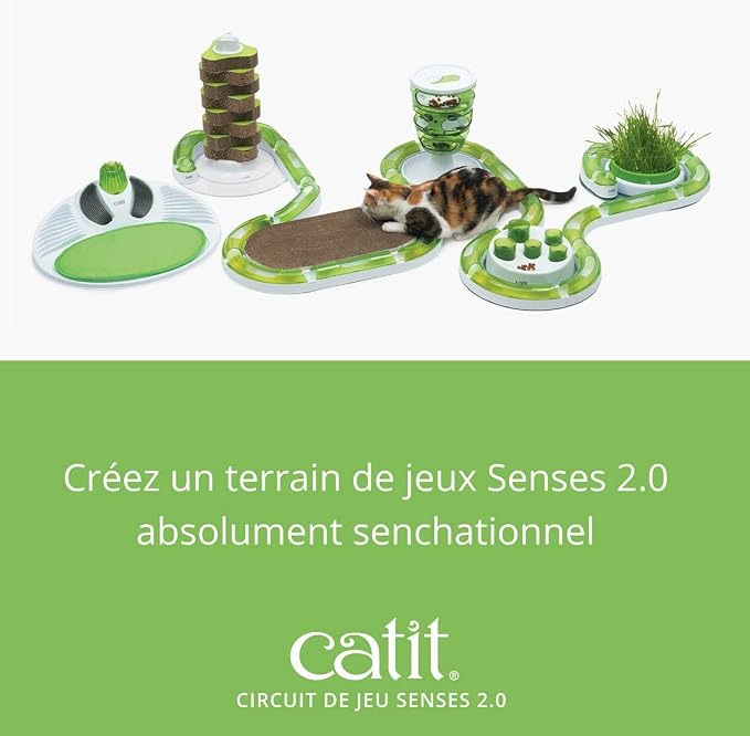 Catit Senses 2.0 Play Circuit Interactive Cat Toy - 8-Piece | Closed-Track Ball Toy for All Breed Sizes