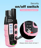 Bousnic Dog Shock Collar - 3300Ft Dog Training Collar with Remote for 5-120lbs Small Medium Large Dogs Rechargeable Waterproof e Collar with Beep (1-8), Vibration(1-16), Safe Shock(1-99) (LightPink)